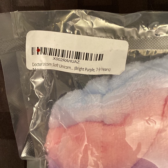 NWT Doctor Unicorn Bright Purple Size 7-9 Years Bath Sleep Robe - Picture 10 of 10